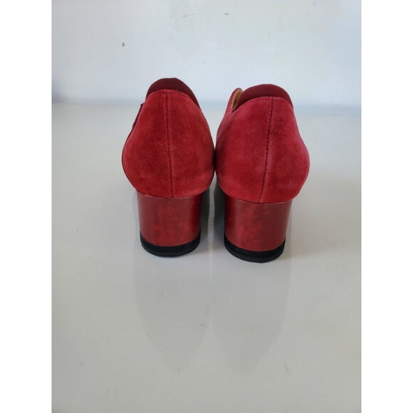Earthies Womens Bondy Boot Size 7.5 Red Suede Wedge Heel Bootie  Shoes - Picture 13 of 14